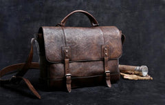 Genuine Leather Mens Cool Messenger Bag Briefcase Chest Bag Bike Bag Cycling Bag for men