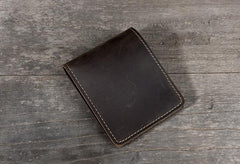 Handmade Leather Mens Cool Slim Leather Wallet Men Small Wallets Bifold for Men - imessengerbags