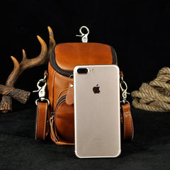 MEN LEATHER Belt Pouch WAIST BAG HIP PACK BELT BAG CELL PHONE HOLSTER