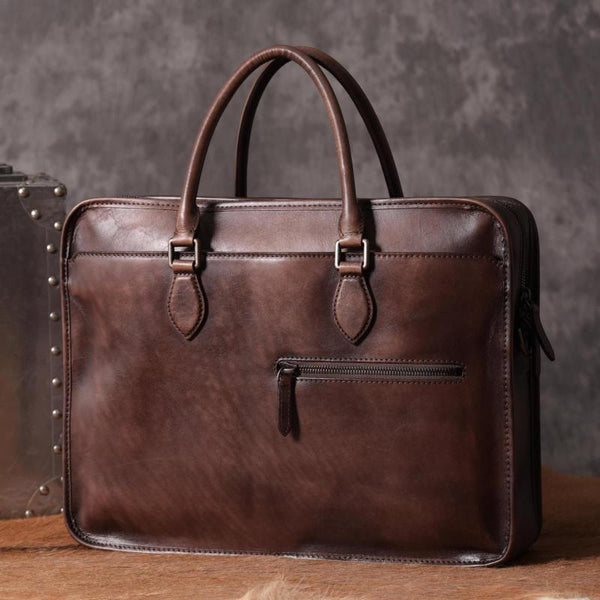 Genuine Leather Mens Cool Messenger Bag Briefcase Work Bag Business Bag for men