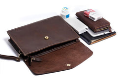 Genuine Leather Mens Cool Messenger Bag Clutch Bag Chest Bag Bike Bag Cycling Bag for men - imessengerbags