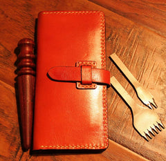 Handmade Black Leather Mens Long Wallet Cool Bifold Long Wallet for Men