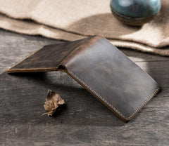 Handmade Leather Mens Cool Slim Leather Wallet Men Small Wallets Bifold for Men - imessengerbags
