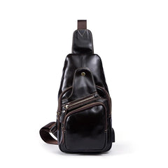 Leather Cool Chest Bag Sling Bag Sling Crossbody Bag Sling Travel Bag Hiking Bag For Mens - imessengerbags