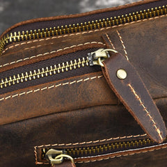 Cool Leather Chest Bag Sling Bag Crossbody Bag Travel Bag Sling Hiking Bag For Mens