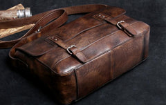 Genuine Leather Mens Cool Messenger Bag Briefcase Chest Bag Bike Bag Cycling Bag for men