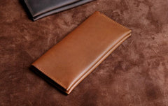 Handmade Leather Mens Cool Long Leather Wallet Clutch Wristlet Wallet for Men - imessengerbags
