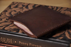 Handmade Mens Cool billfold Leather Wallet Men Small Card Slim Wallets Bifold for Men - imessengerbags