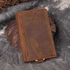 Handmade Leather Mens Cool Key Wallet Change Coin Wallet Key Holder Case Card Wallet for Men - imessengerbags