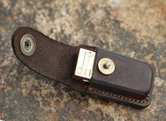 Cool Mens Leather Dunhill Rollagas Lighter Case with Loop Dunhill lighter Holder with clips - imessengerbags