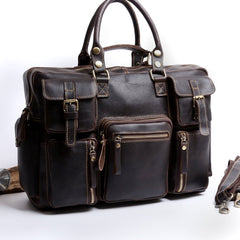 Genuine Leather Mens Cool Weekender Bag Travel Bag Duffle Bags Briefcase Messenger Bag for men - imessengerbags
