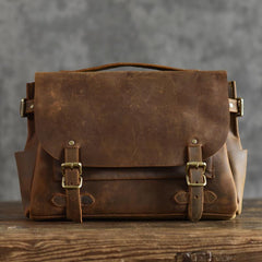 Genuine Leather Mens Cool Messenger Bag Briefcase Work Bag Business Bag for men