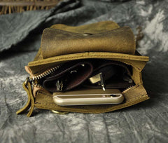 Leather Belt Pouch Mens Small Cases Waist Bag Hip Pack Belt Bag Fanny Pack Bumbag for Men - imessengerbags