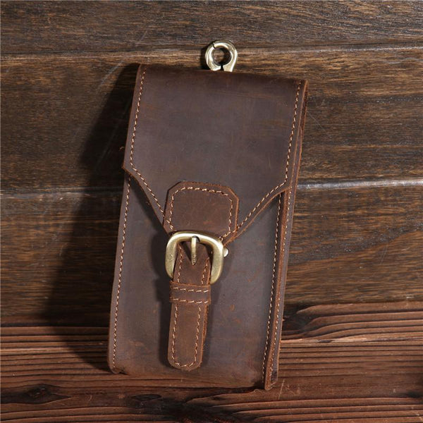 Leather Belt Pouch Mens Small Cases Waist Bag Hip Pack Belt Bag Fanny Pack Bumbag for Men - imessengerbags