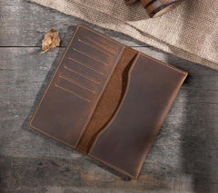 Handmade Leather Mens Clutch Wallet Cool Leather Wallet Long Phone Wallets for Men
