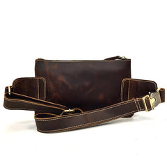 Vintage Leather Fanny Pack Mens Waist Bag Hip Pack Belt Bag for Men