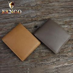 Handmade Leather Mens Cool Slim Leather Wallet Men billfold Wallets Bifold for Men - imessengerbags