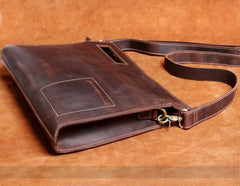 Genuine Leather Mens Cool Messenger Bag Clutch Bag Chest Bag Bike Bag Cycling Bag for men