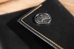 Handmade Leather Mens Clutch Cool Slim Wallet Envelope Clutch Wallet for Men