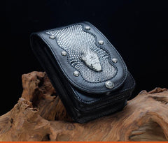 Cool Leather Mens Snake Biker Belt Pouch Waist Bag Drop Leg Bag for Men - imessengerbags