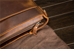 Vintage Brown Leather Mens Briefcase 13inch Laptop Bag Business Bag Handbag For Men - imessengerbags