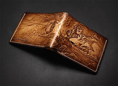 Handmade Leather Tooled League of Legends LOL Vladimir The Crimson Reaper Mens billfold Wallet Cool Leather Wallet Slim Wallet for Men - imessengerbags