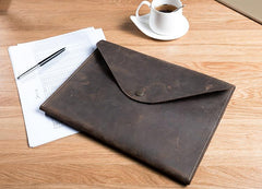 Handmade Leather Mens Clutch Cool Slim Wallet Envelope Clutch Wristlet Wallet for Men - imessengerbags