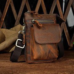 Mens Leather Small Side Bag Waist Pouch Holster COURIER BAG Belt Case Belt Pouch for Men - imessengerbags