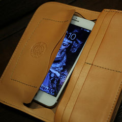 Handmade Leather Biker Wallet Mens Cool Chain Wallet Trucker Wallet with Chain - imessengerbags