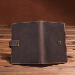 Handmade Mens Leather Small Slim Passport Wallet Vintage Bifold Long Wallet For Men - imessengerbags