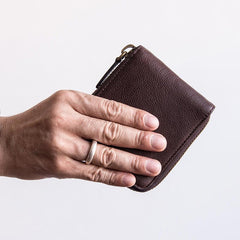 Genuine Leather Mens Cool billfold Leather Wallet Men Small Zipper Wallets Bifold for Men - imessengerbags