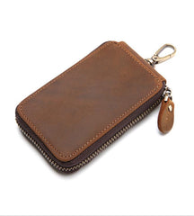 Handmade Leather Mens Cool Key Wallet Car Key Holder Case Card Wallet for Men - imessengerbags