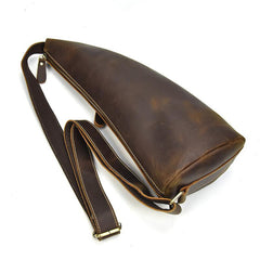 Cool Leather Sling Bag for Men Vintage Chest Bag Crossbody Sling Bags For Men - imessengerbags