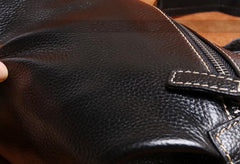 Genuine Leather Mens Cool Chest Bag Sling Bag Crossbody Bag Travel Bag Hiking Bag for men