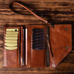 Handmade Mens Cool Leather Chain Wallet Biker Trucker Wallet with Chain for Men - imessengerbags