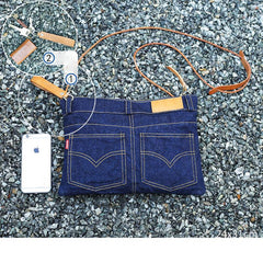 Cool Blue Jean Mens Clutch Bag Wristlet Bag Wallet Zipper Clutch Wallet For Men