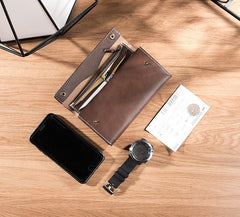 Handmade Leather Mens Clutch Wallet Cool Leather Wallet Long Phone Wallets for Men