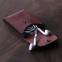 Cool Handmade Wooden Leather Mens Wallet Small Card Holder Coin Wallet for Men