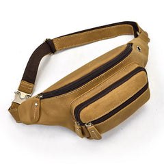 Vintage Leather Fanny Pack Mens Waist Bag Hip Pack Belt Bag for Men