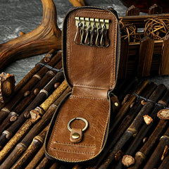 Handmade Leather Mens Cool Key Wallet Car Key Holder Case Card Wallet for Men - imessengerbags