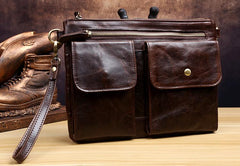 Genuine Leather Mens Cool Messenger Bag Clutch Bag Chest Bag Bike Bag Cycling Bag for men - imessengerbags
