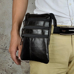Leather Belt Pouch Mens Small Cases Waist Bag Hip Pack Belt Bag Fanny Pack Bumbag for Men - imessengerbags