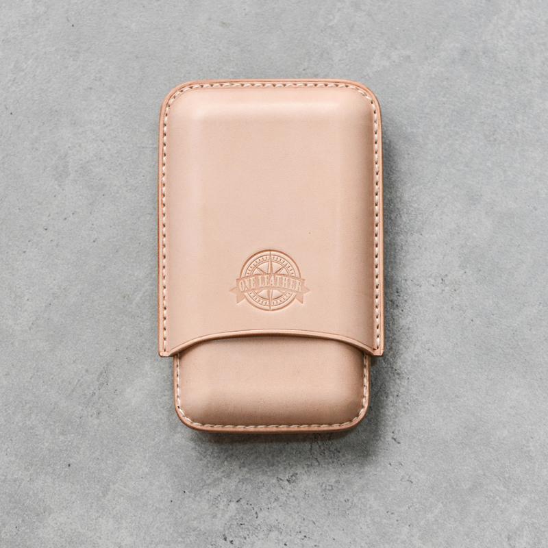 Cool Beige Leather Mens 3pcs Cigar Case Cool Custom Leather Cigar Case for Men - imessengerbags