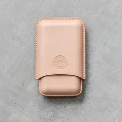 Cool Beige Leather Mens 3pcs Cigar Case Cool Custom Leather Cigar Case for Men - imessengerbags