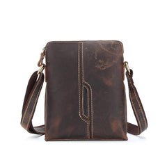 Handmade Leather Mens Cool Small Messenger Bag iPad Bag Chest Bag Bike Bag Cycling Bag for men - imessengerbags