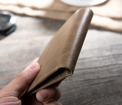 Handmade Leather Mens Cool Slim Leather Wallet Men Small Wallets Bifold for Men - imessengerbags