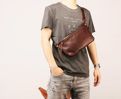 Leather Mens FANNY PACK MENS WAIST BAG HIP PACK BELT BAG FOR MEN - imessengerbags