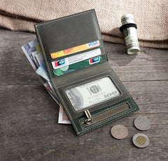 Handmade Leather Mens Cool Slim Leather Wallet Men Small Wallets Bifold for Men - imessengerbags