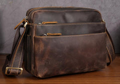 Handmade Leather Mens Cool Small Messenger Bag iPad Bag Chest Bag Bike Bag Cycling Bag for men - imessengerbags