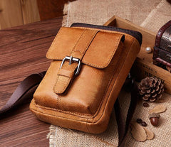 Leather Belt Pouch Mens Small Cases Waist Bag Hip Pack Belt Bag Fanny Pack Bumbag for Men - imessengerbags